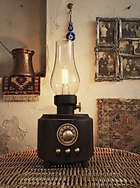 Gaz Lambası Görünümlü Nostaljik Radyo ve Buetooth Hoparlör / Başlıksız